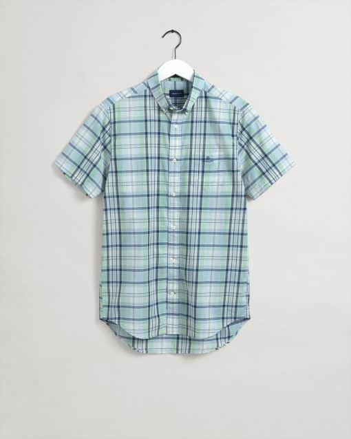 Gant Regular Fit Short Sleeve Colorful Check Shirt Absinthe Green