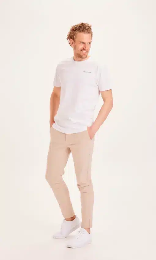 Knowledge Cotton Apparel Luca Slim Comfort Pants Light Feather Gray