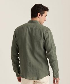 Morris Stockholm Douglas BD Linen Shirt Olive