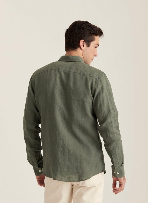 Morris Stockholm Douglas BD Linen Shirt Olive
