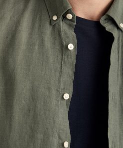 Morris Stockholm Douglas BD Linen Shirt Olive