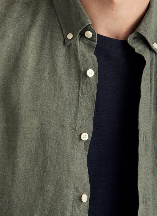 Morris Stockholm Douglas BD Linen Shirt Olive