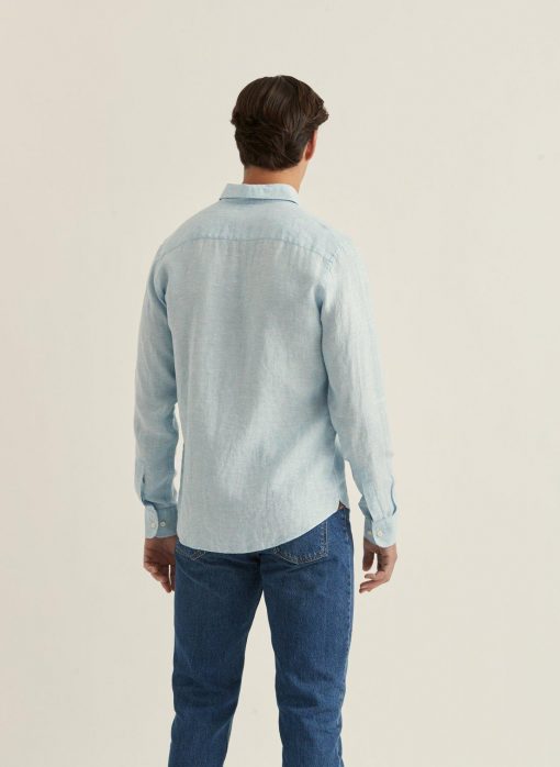 Morris Stockholm Douglas Linen Shirt Light Blue