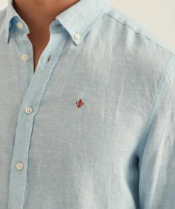 Morris Stockholm Douglas Linen Shirt Light Blue