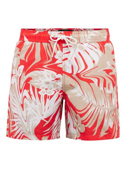 J.Lindeberg Banks Hibiscus Swim Trunks Flame Scarlet