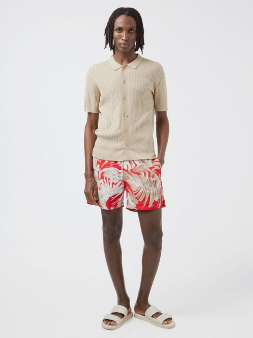 J.Lindeberg Banks Hibiscus Swim Trunks Flame Scarlet