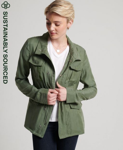 Superdry Studios Cupro M65 Jacket Thyme