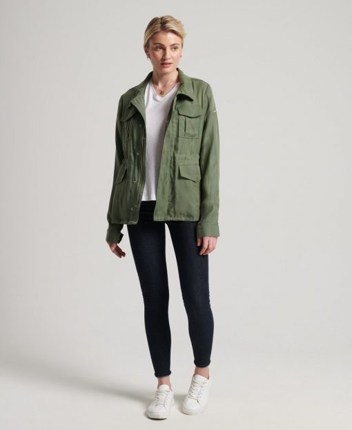 Superdry Studios Cupro M65 Jacket Thyme