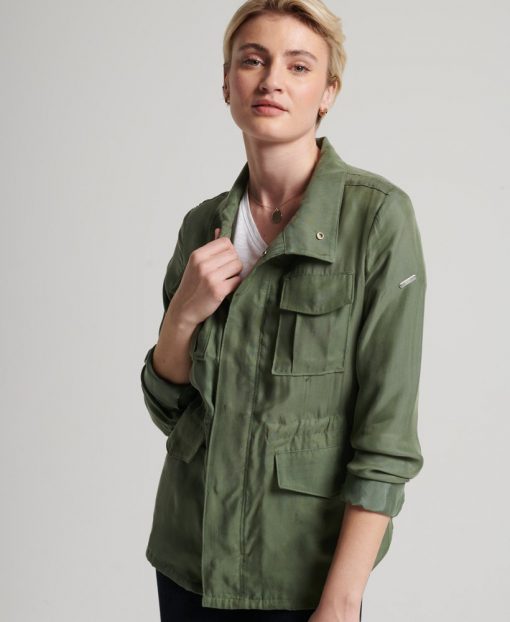 Superdry Studios Cupro M65 Jacket Thyme