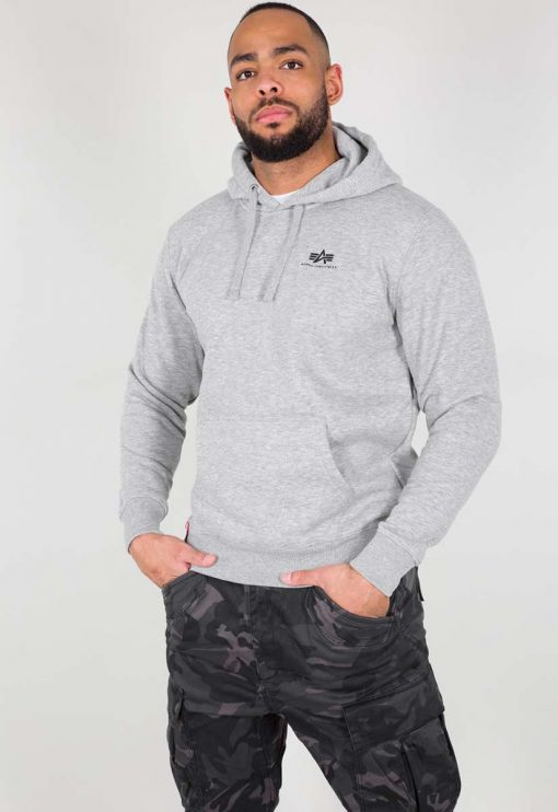 Alpha Industries Basic Small Logo Hoodie Grey