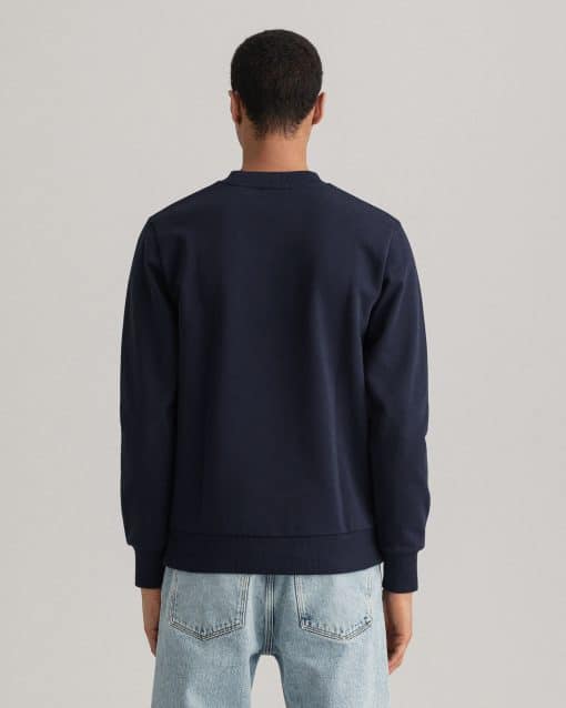 Gant Tonal Archive Shield C-Neck Sweat Evening Blue