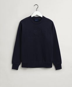 Gant Tonal Archive Shield C-Neck Sweat Evening Blue