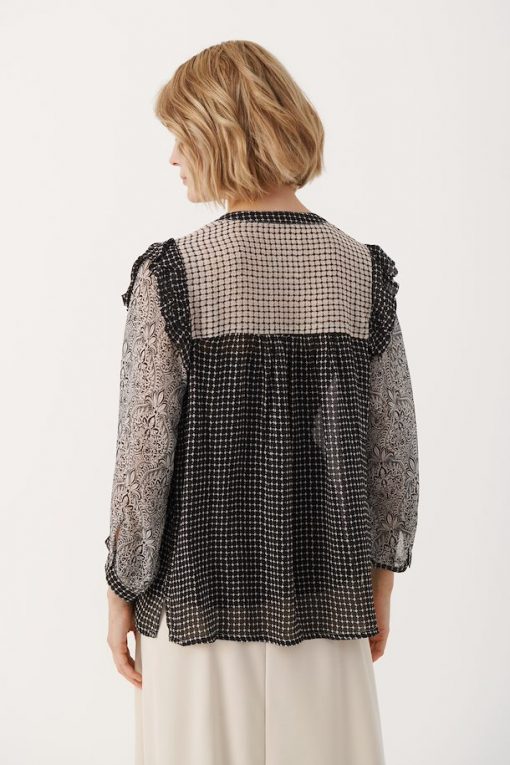Part Two Oriana Blouse Black Border Print