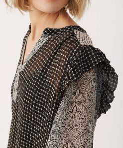 Part Two Oriana Blouse Black Border Print