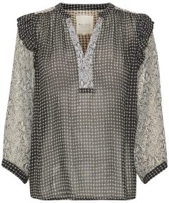 Part Two Oriana Blouse Black Border Print