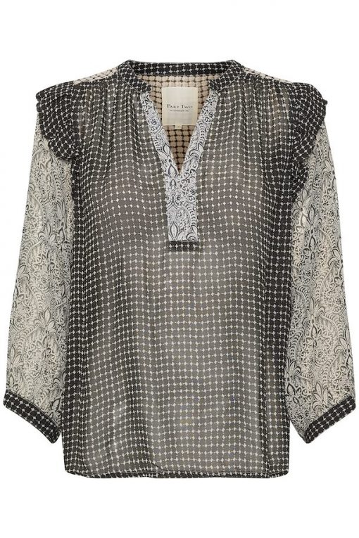 Part Two Oriana Blouse Black Border Print