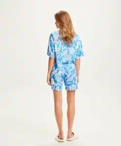Knowledge Cotton Apparel Seabreeze Print Shorts Campanula