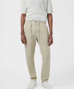 J. Lindeberg Sasha Drape Linen Pants Safari Beige