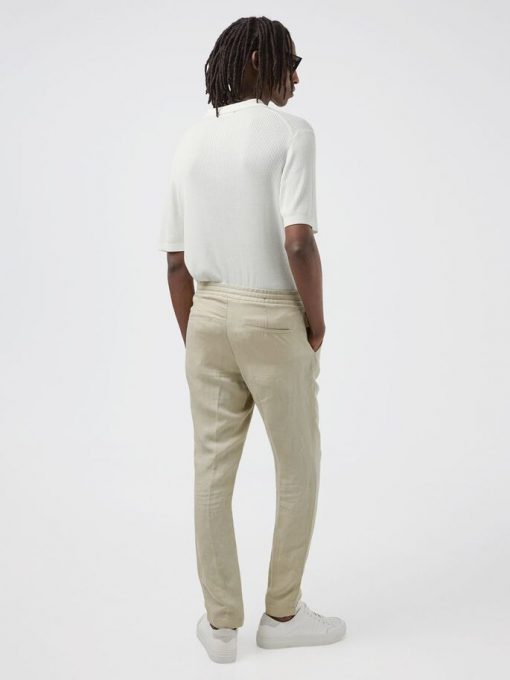J. Lindeberg Sasha Drape Linen Pants Safari Beige