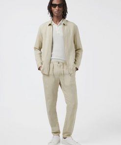 J. Lindeberg Sasha Drape Linen Pants Safari Beige
