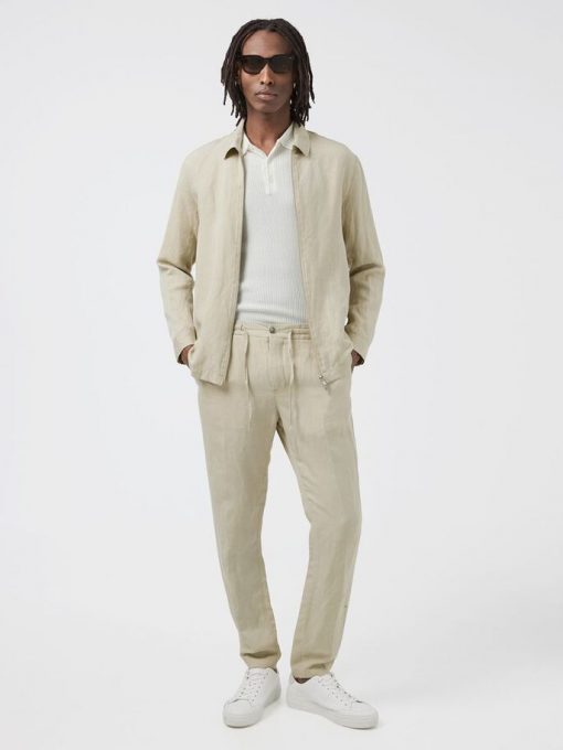 J. Lindeberg Sasha Drape Linen Pants Safari Beige