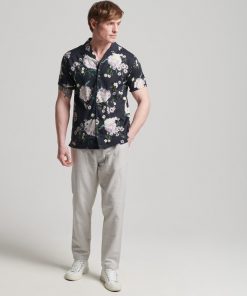 Superdry Studios Open Collar Shirt Black Floral