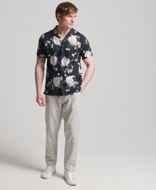 Superdry Studios Open Collar Shirt Black Floral