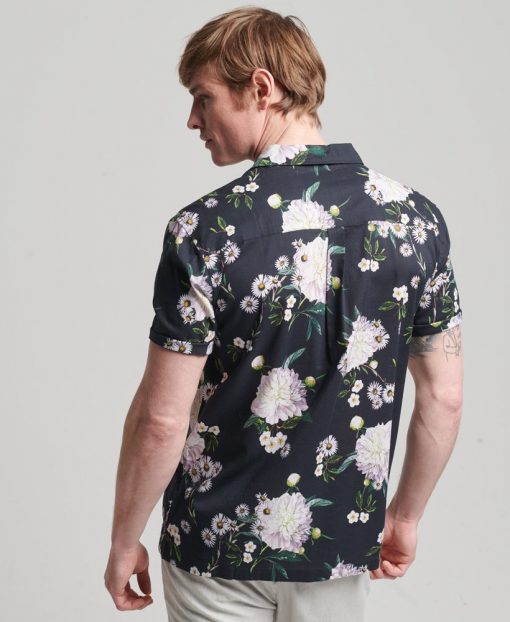 Superdry Studios Open Collar Shirt Black Floral