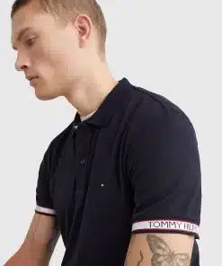 Tommy Hilfiger Logo Tape Polo Desert Sky