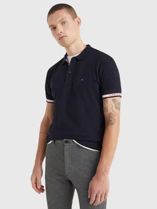 Tommy Hilfiger Logo Tape Polo Desert Sky