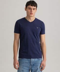 Gant Original Slim V-Neck Evening Blue