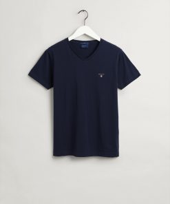 Gant Original Slim V-Neck Evening Blue