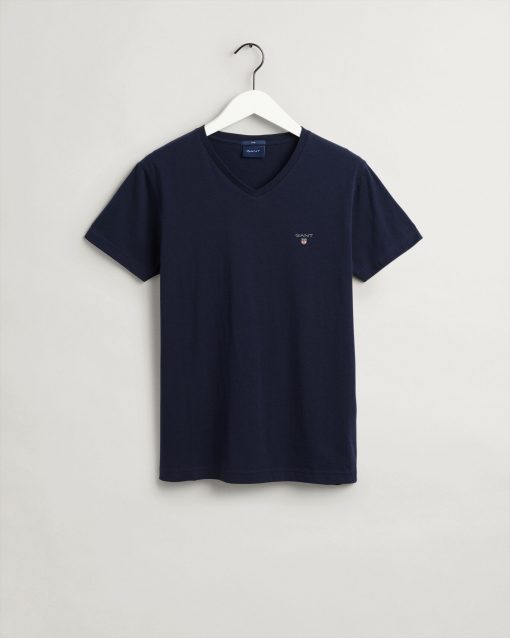 Gant Original Slim V-Neck Evening Blue