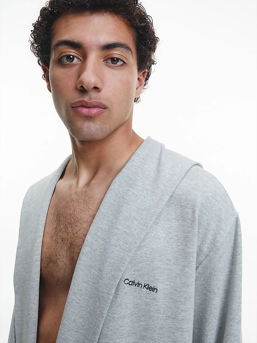 Buy Calvin Klein Modern Cotton Bathrobe Grey Heather Scandinavian Fashion Store