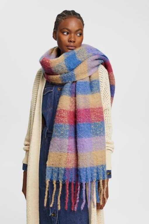 Esprit Check Scarf Sand