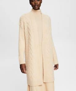 Esprit Cable Knit Cardigan Cream Beige