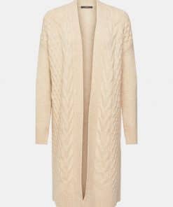 Esprit Cable Knit Cardigan Cream Beige