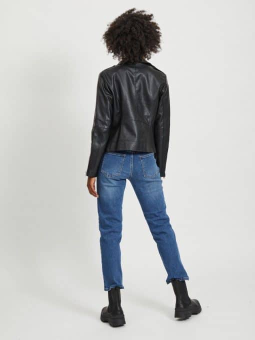 Vila Cara Coated Jacket Black