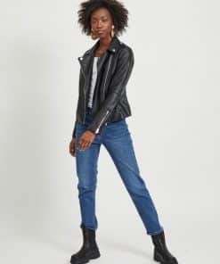 Vila Cara Coated Jacket Black