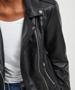 Vila Cara Coated Jacket Black