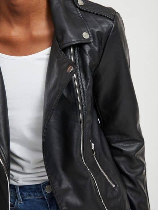 Vila Cara Coated Jacket Black