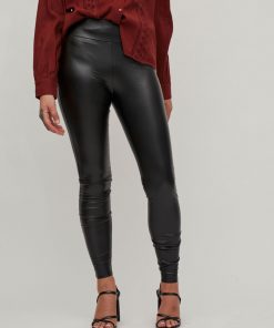Vila Barb Coated HW Leggings Black