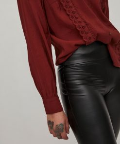 Vila Barb Coated HW Leggings Black