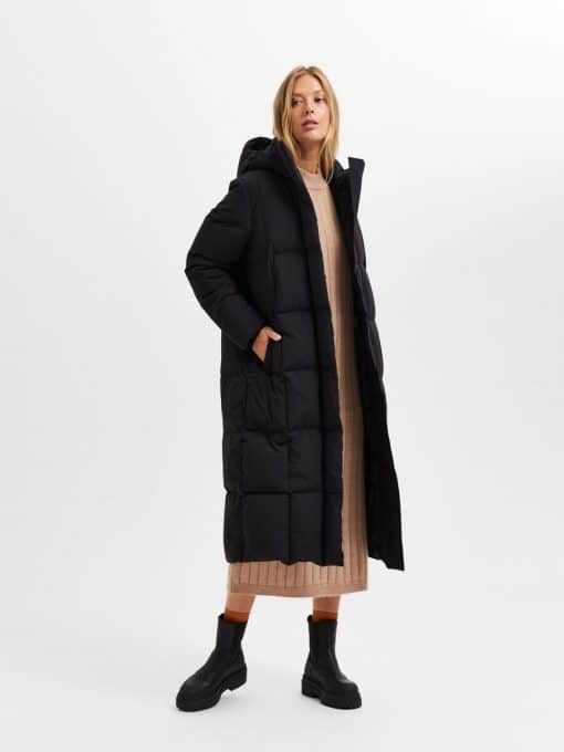 Selected Femme Nita Long Coat Black