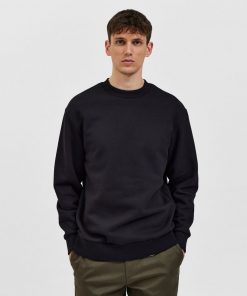 Selected Homme Relax Hoffman Crew Neck Sweat Black