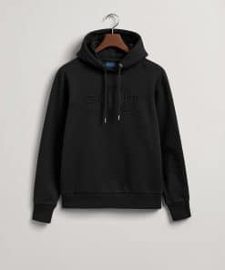 Gant Tonal Archive Shield Hoodie Black