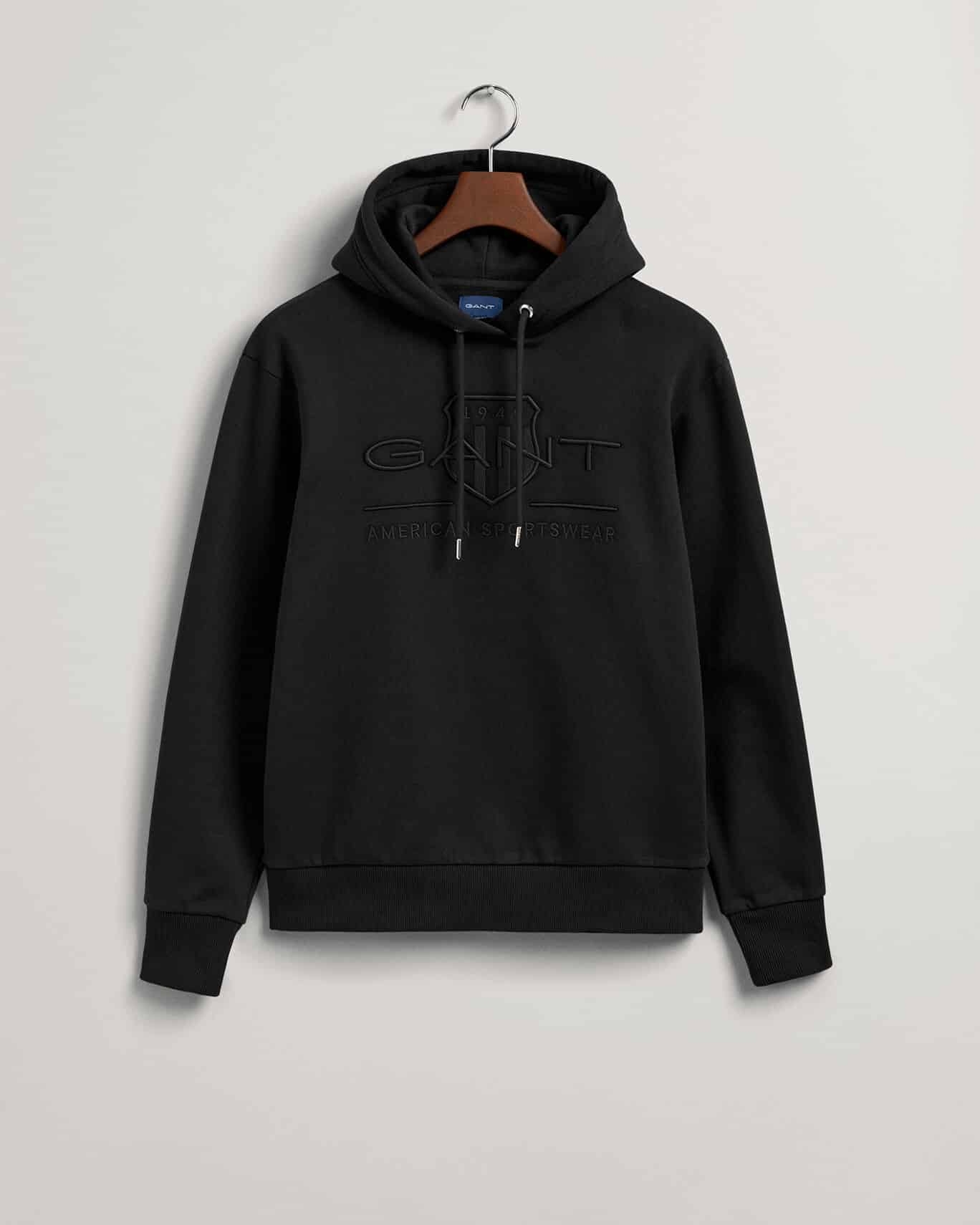 Buy Gant Tonal Archive Shield Hoodie Black Scandinavian Fashion Store