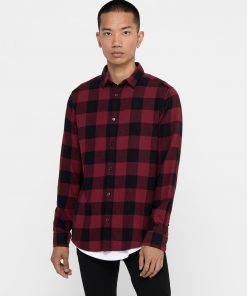Only & Sons Gudmund Checked Shirt Purple