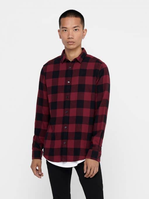 Only & Sons Gudmund Checked Shirt Purple