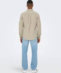 Only & Sons Terry Regular Fit Corduroy Shirt Grey